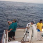 More pulling on a blue marlin…note the interest and concern of the Captain and Crew……..boring. Jan 2004